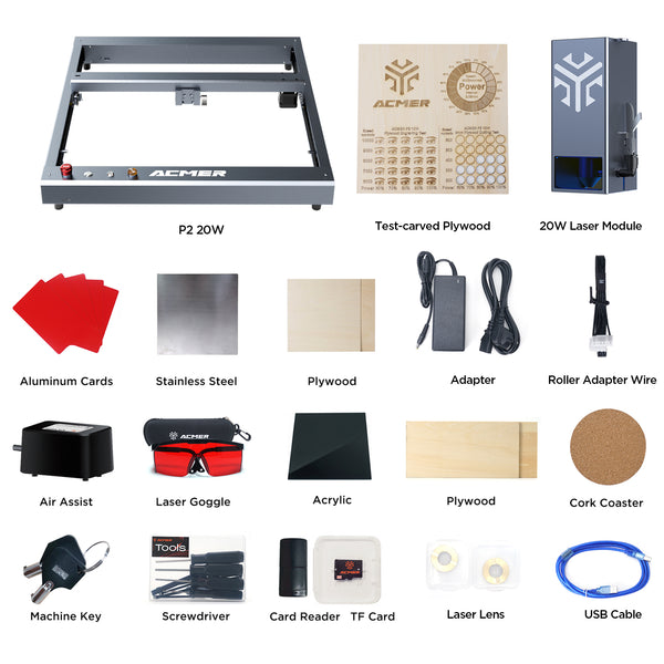 ACMER P2 20W Laser Engraver and Cutter Machine-package
