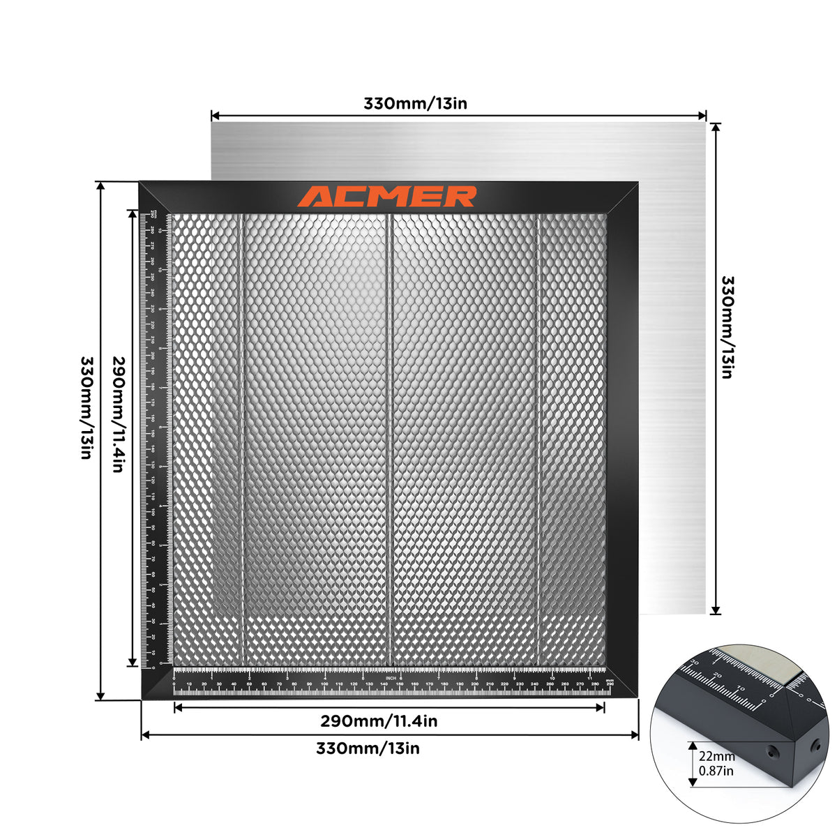 Galvanized Steel Aluminum Honeycomb Laser Bed 1300x2500mm