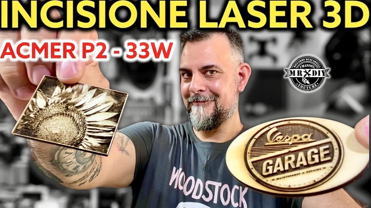 3D engraving with 33W laser engraver. air assist engraving and cutting wood, metal etc. Acmer p2 33W - ACMER
