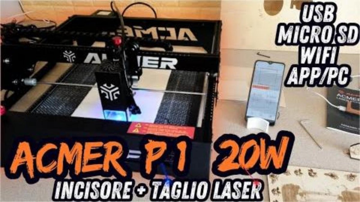 ACMER P1 Pro 20W Laser Engraver Cutter - 4 DIODI Laser meglio che 1 - POTENZA ASSURDA - ACMER