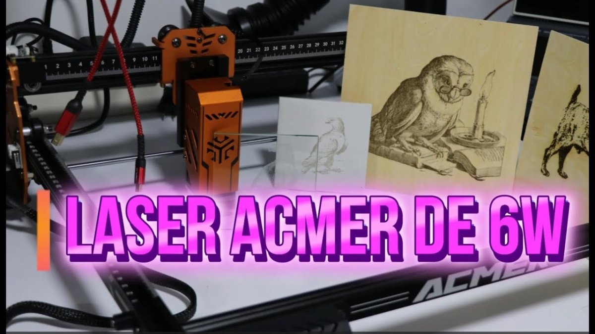 graba sobre vidrio madera y ceramica con LASER  ACMER P1 S pro de 6w como un PROFESIONAL - ACMER