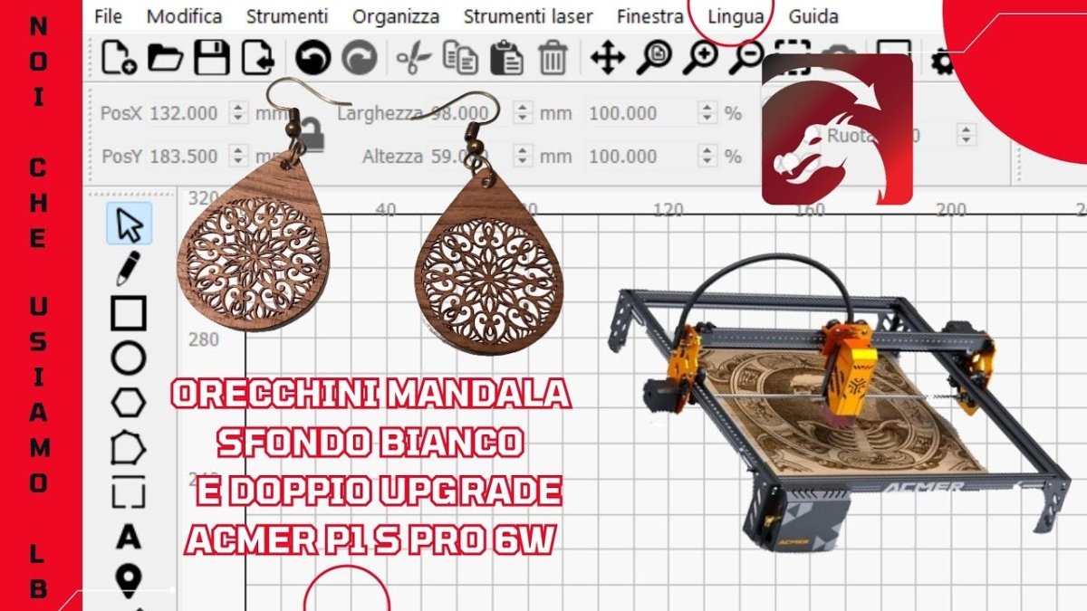 ORECCHINI MANDALA CON ACMER P1 S PRO 6W MODIFICATO - ACMER