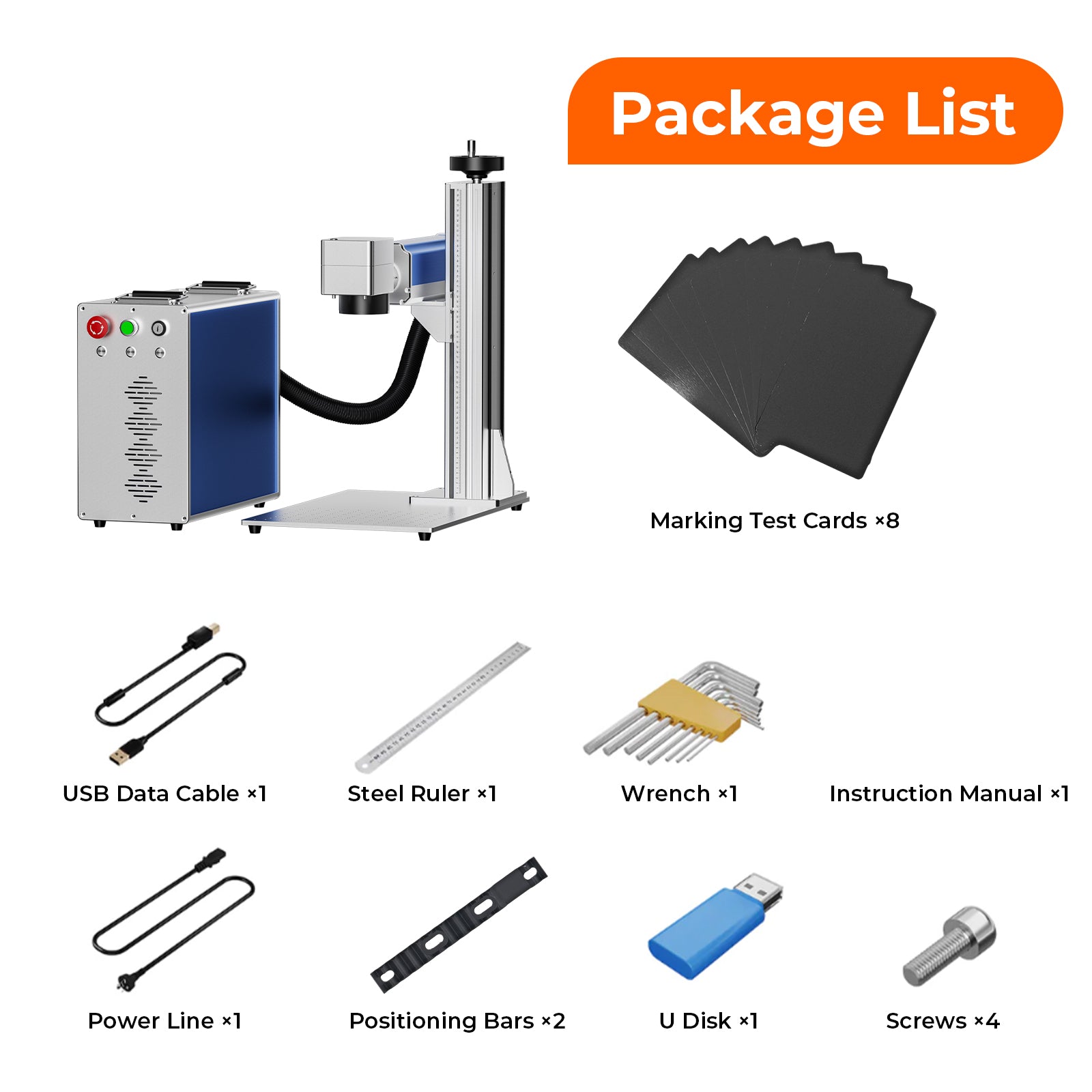 ACMER 30–100W Split Fiber Laser Engraver – High Precision Engraving & Color Marking Options