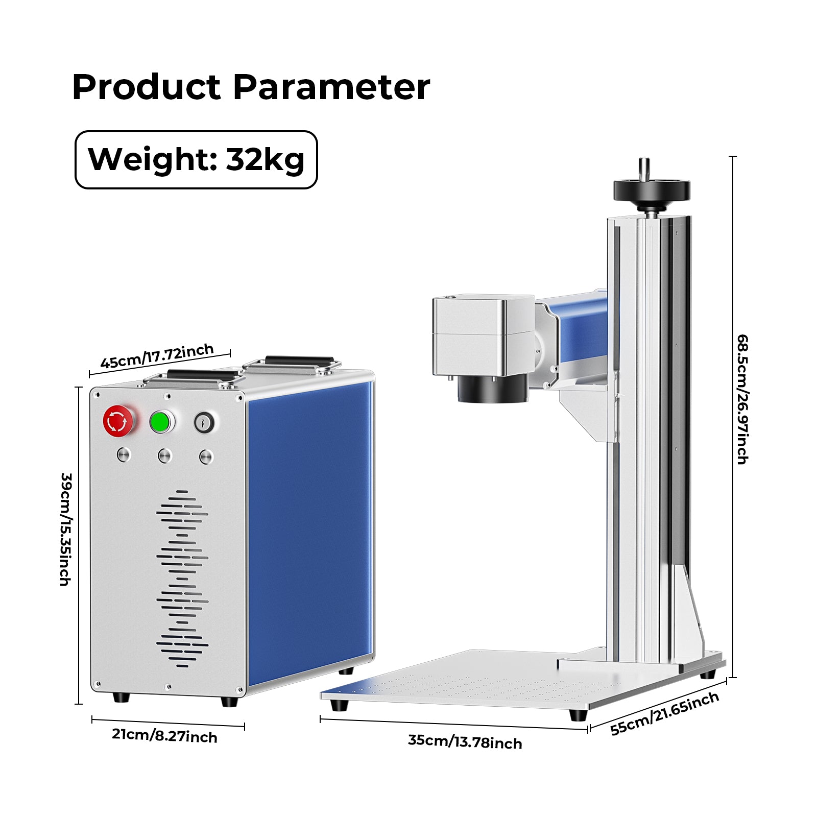 ACMER 30–100W Split Fiber Laser Engraver – High Precision Engraving & Color Marking Options