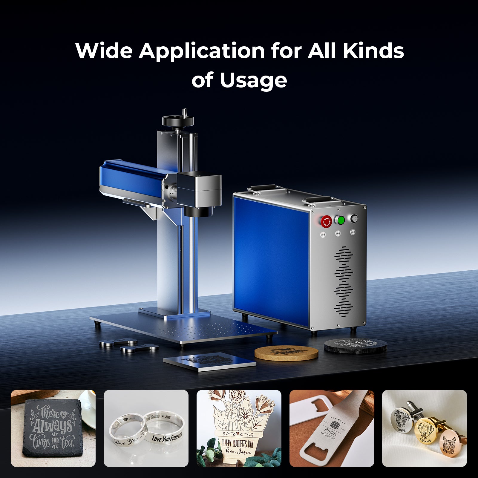 ACMER 30–100W Split Fiber Laser Engraver – High Precision Engraving & Color Marking Options