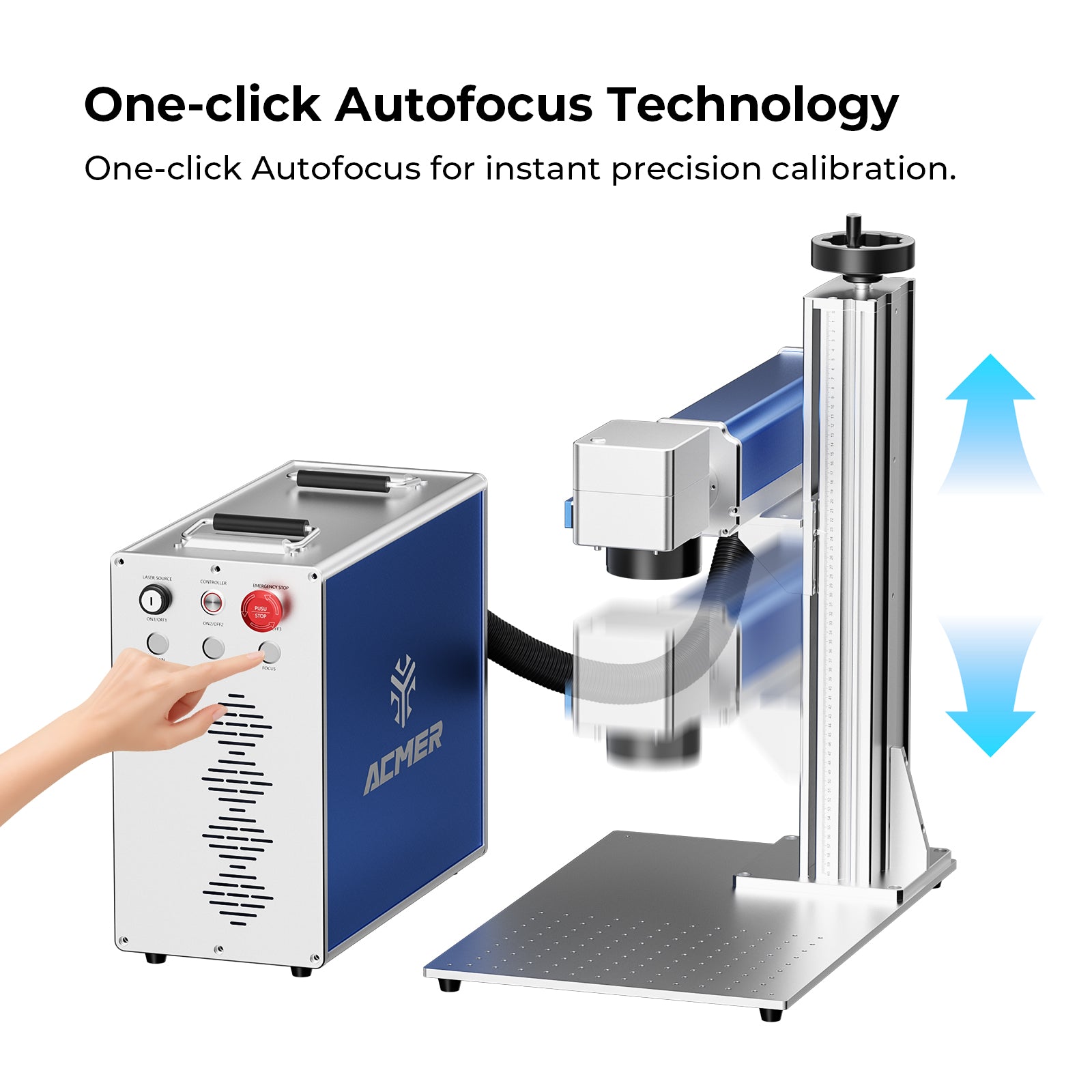 ACMER 30–100W Split Fiber Laser Engraver – High Precision Engraving & Color Marking Options