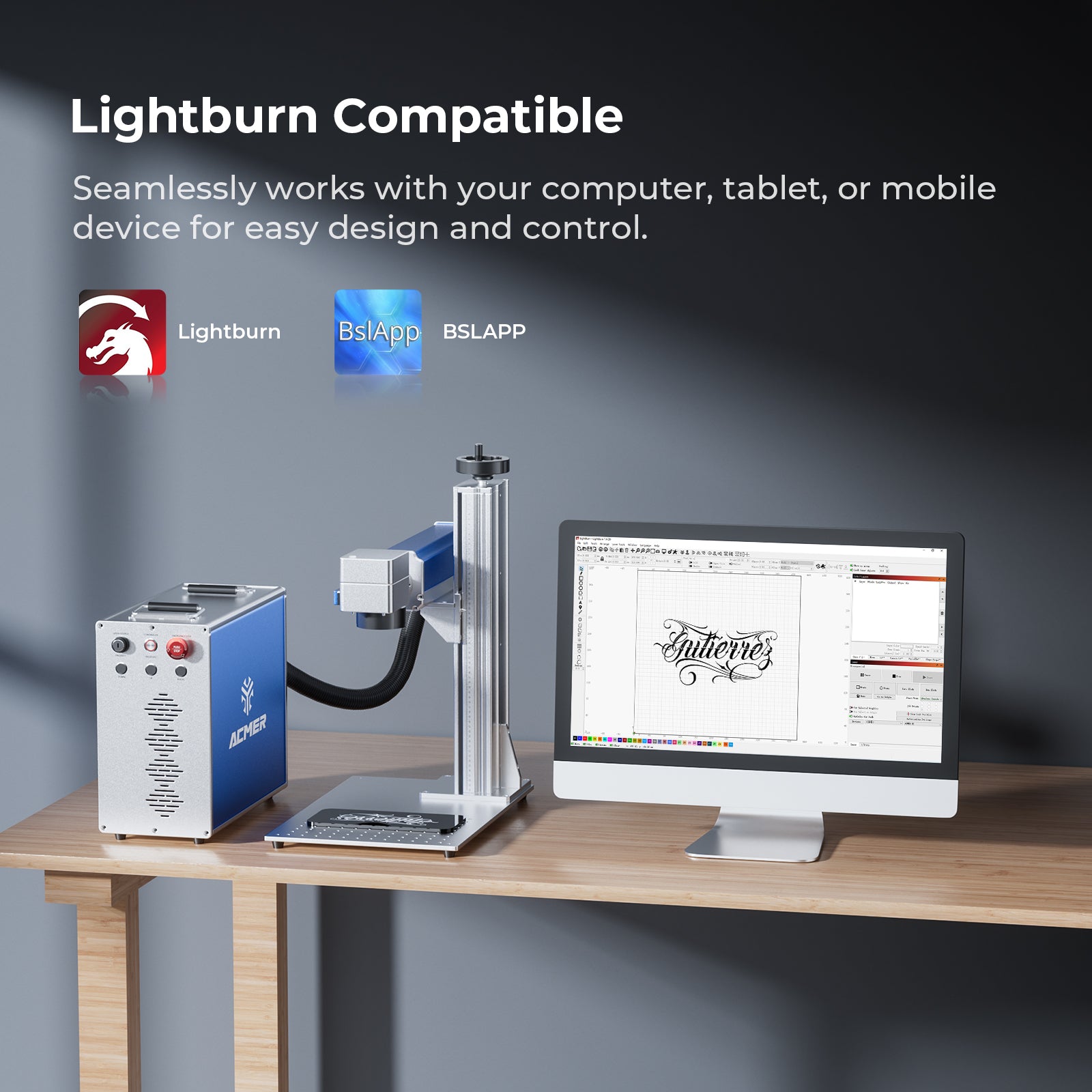ACMER 30–100W Split Fiber Laser Engraver – High Precision Engraving & Color Marking Options