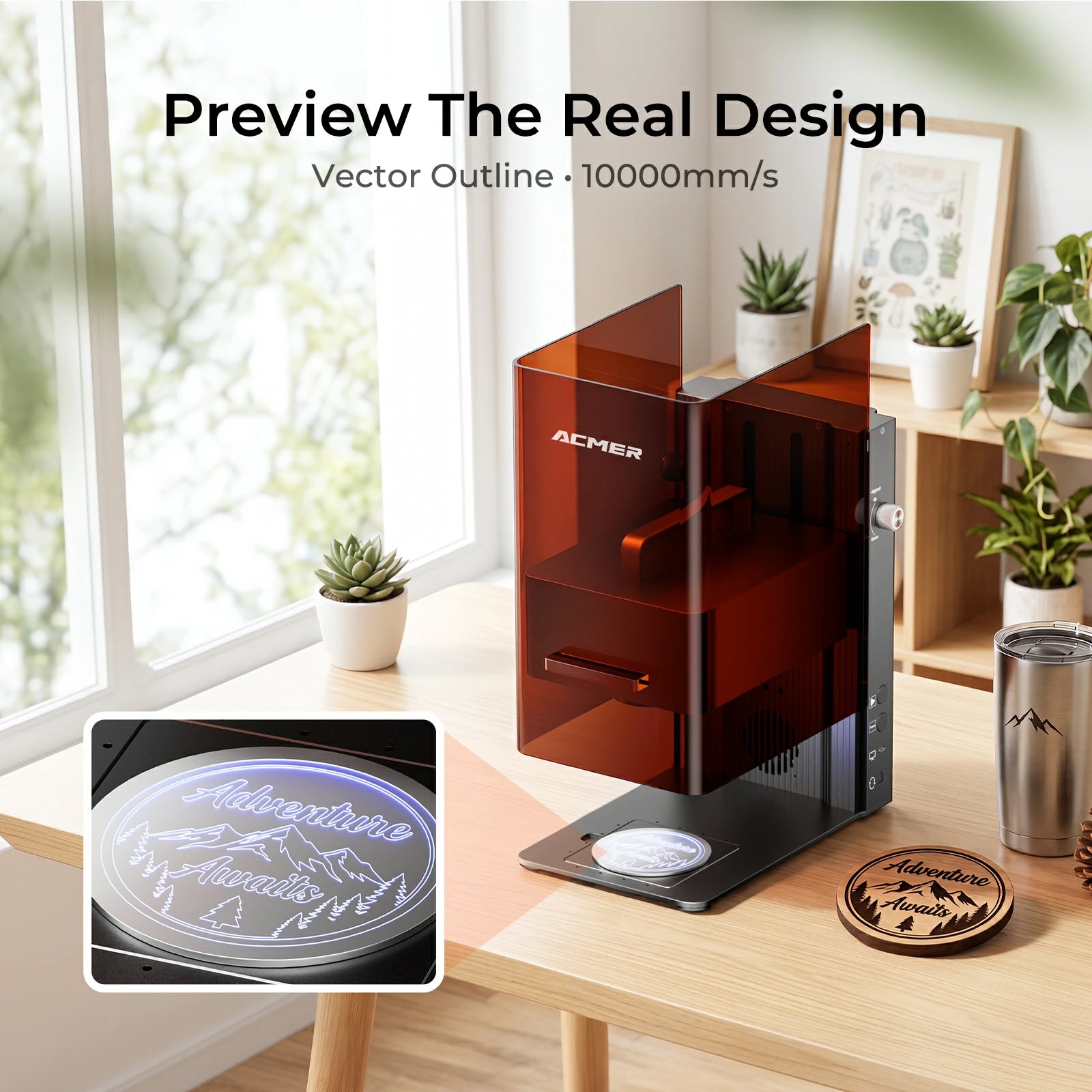 ACMER GE1 2W IR & 10W Diode Portable Galvo Dual Laser Engraver