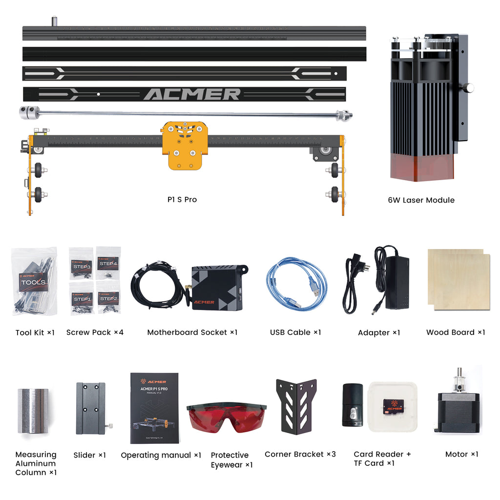 ACMER P1 S pro 6w Laser Engraving Machine-package