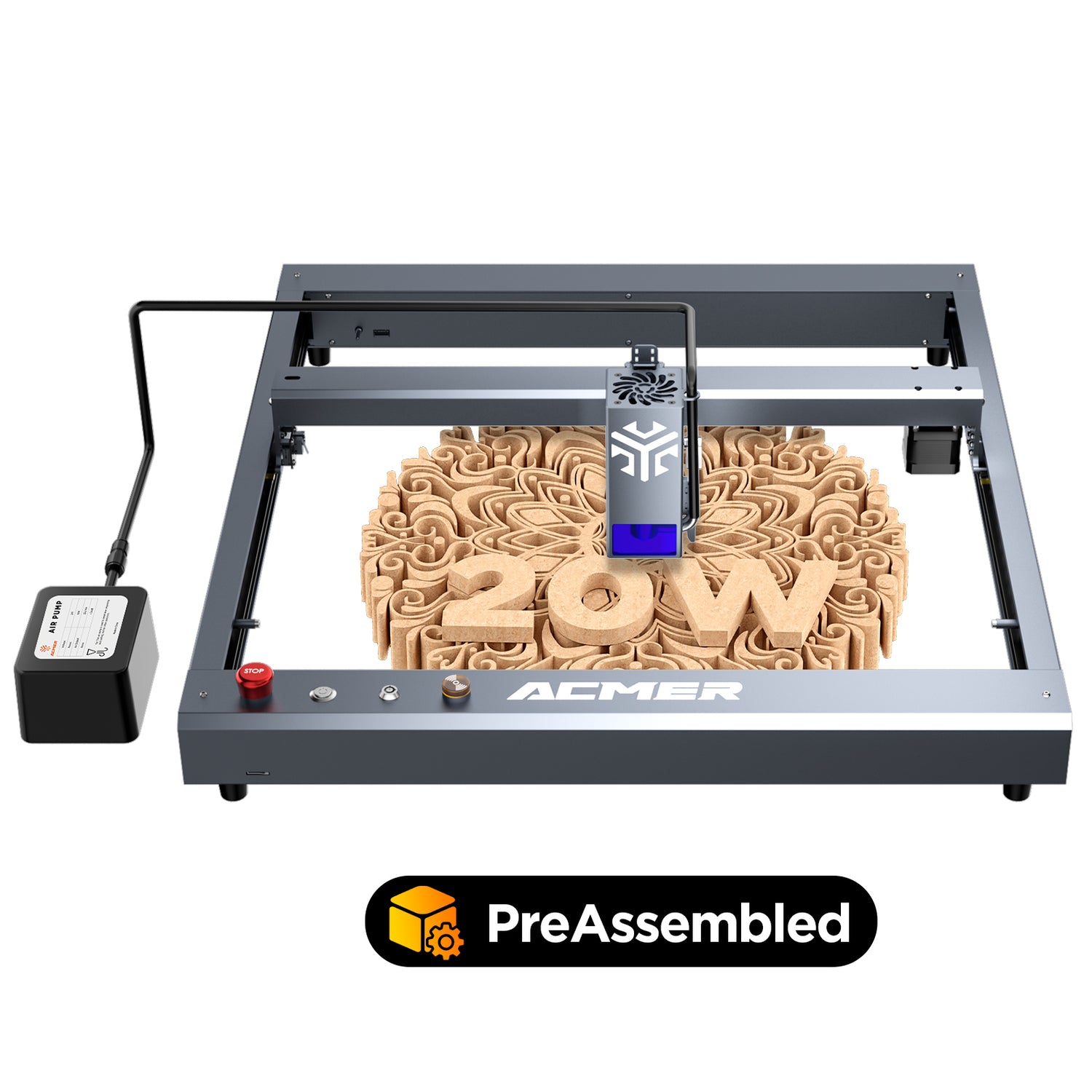 ACMER P2 20W Laser Engraver and Cutter Machine with Automatic Air