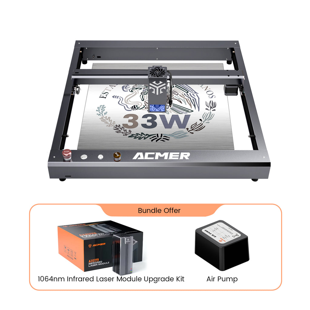 ACMER P2 33w laser machine and Infrared laser module upgrade kit