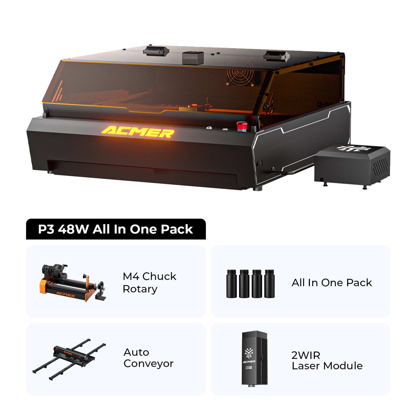ACMER P3 48W Diode Enclosed Laser Engraver
