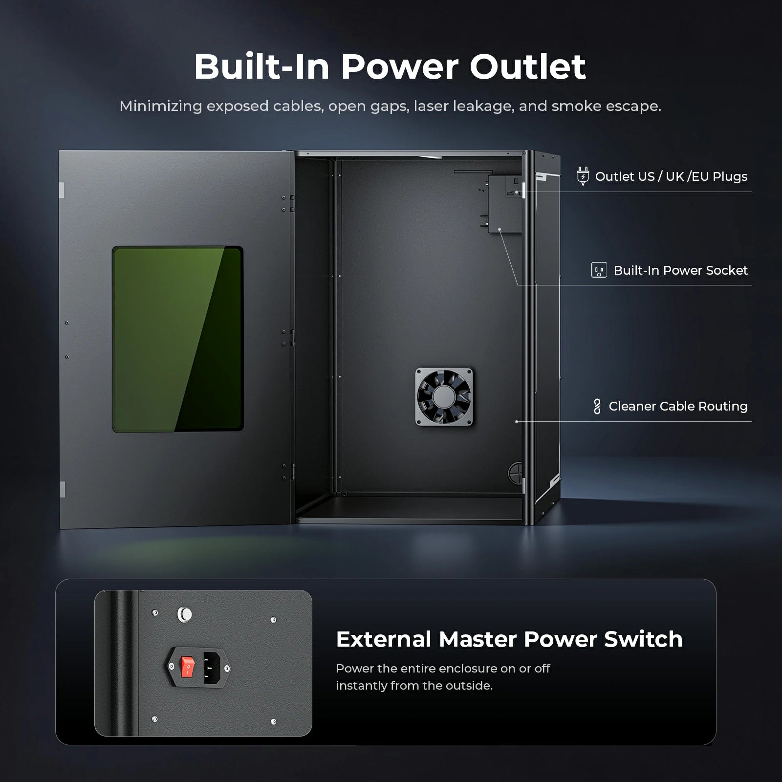 ACMER Fiber Laser Safety Enclosure with OD6+ Optical Protection & Magnetic Door Latch (Pre-order)