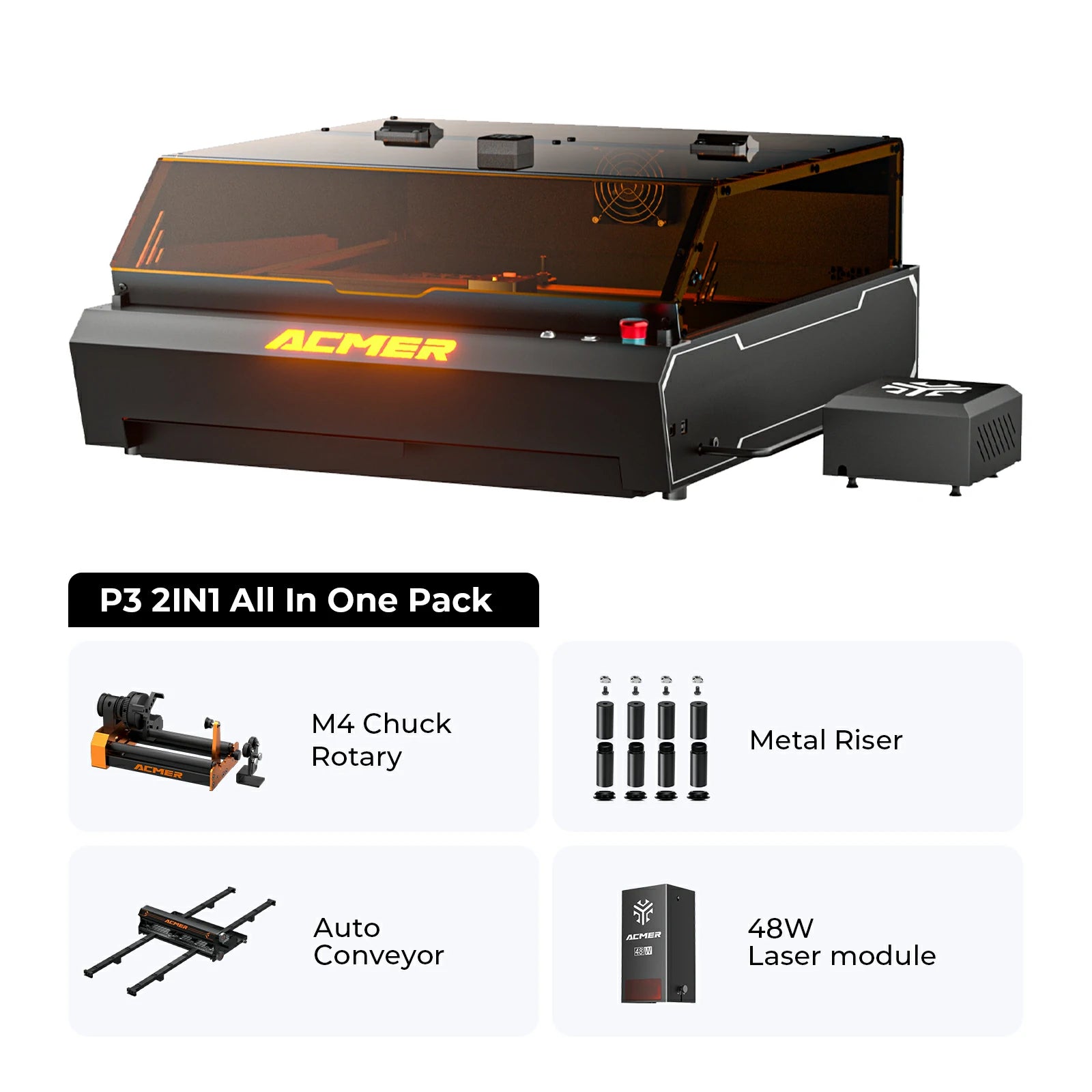 ACMER P3 IR＆Diode Enclosed Dual Laser Engraver