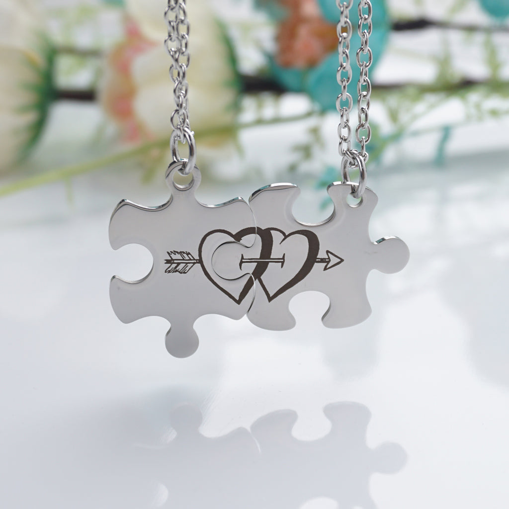 Puzzle Piece Necklace Couples