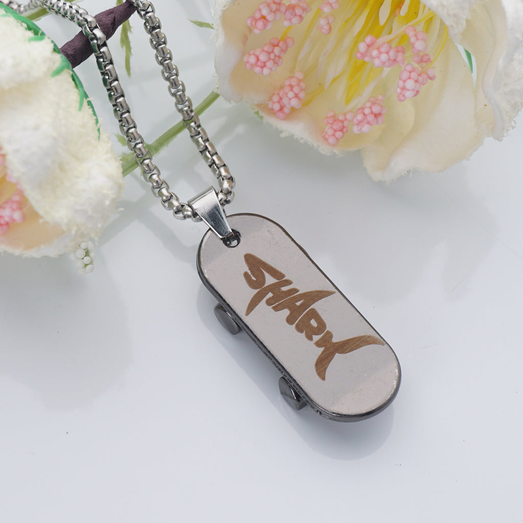 Skateboard Necklace-Engraved Gift