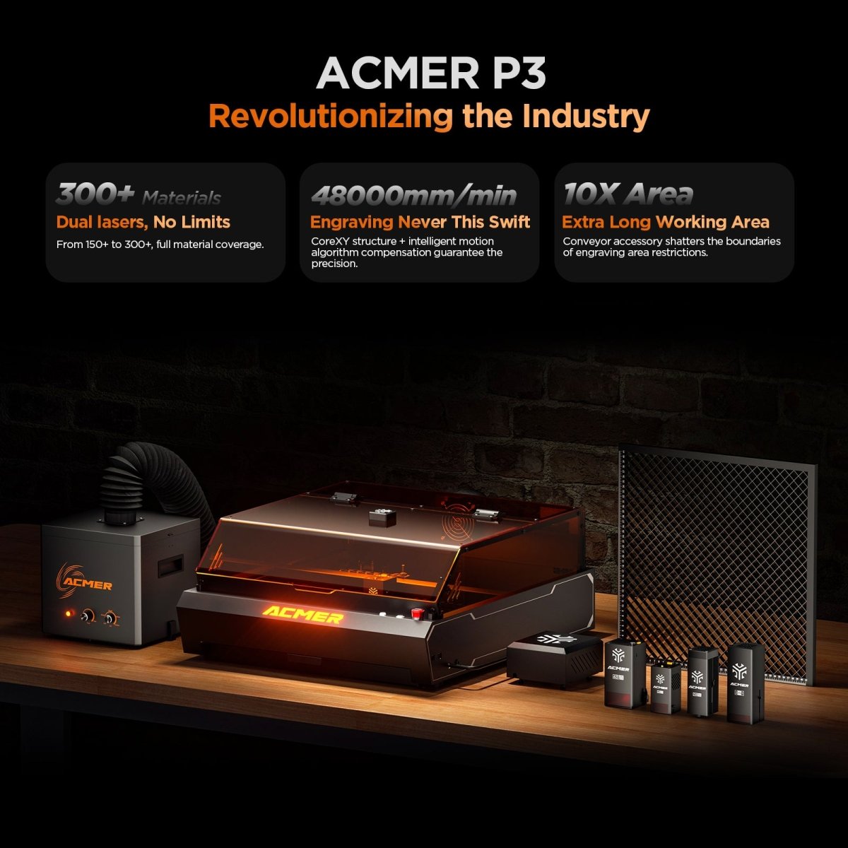 ACMER P3 48W Diode Enclosed Laser Engraver - ACMER