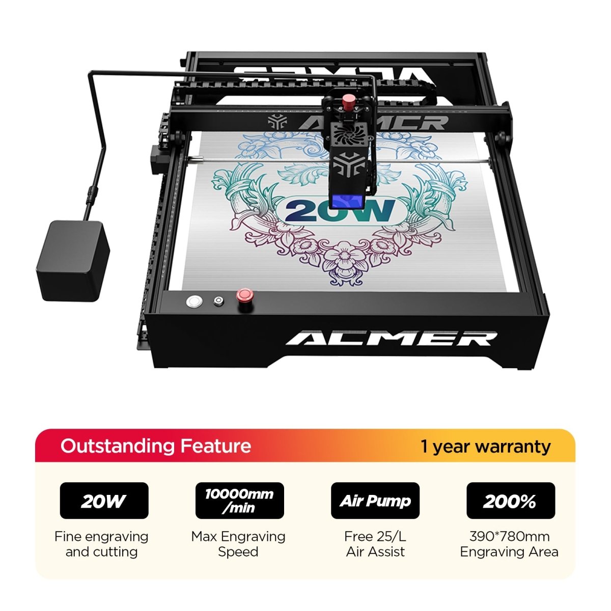 Official Refurbished - ACMER P1 20W Laser Engraver Cutting Machine - ACMER