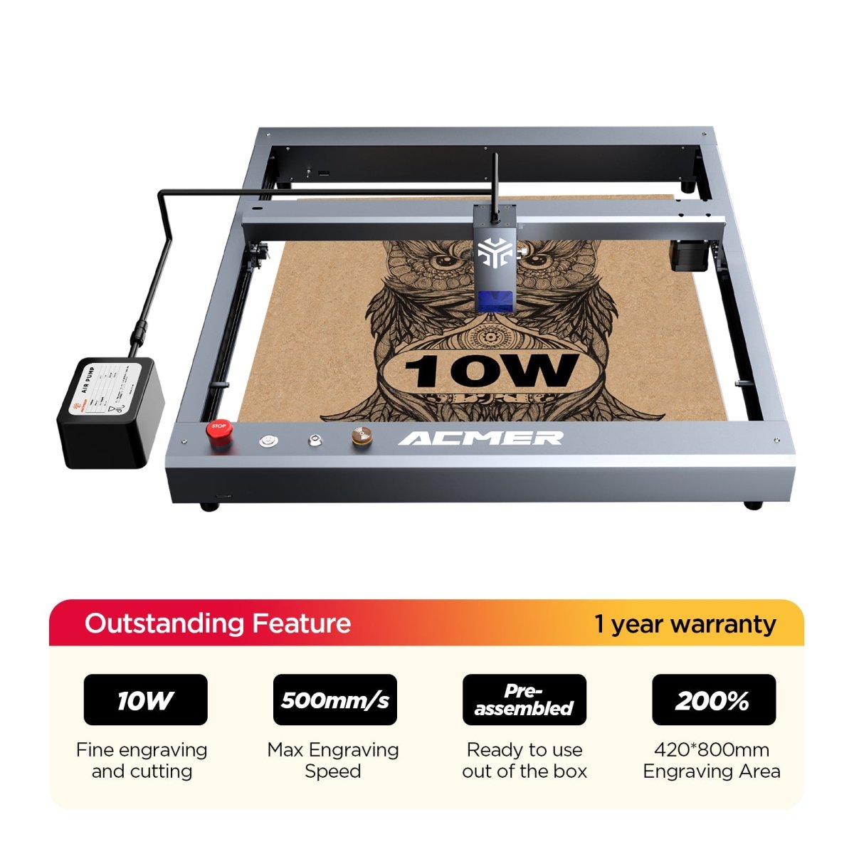 Official Refurbished - ACMER P2 10W Laser Engraver Cutting Machine - ACMER