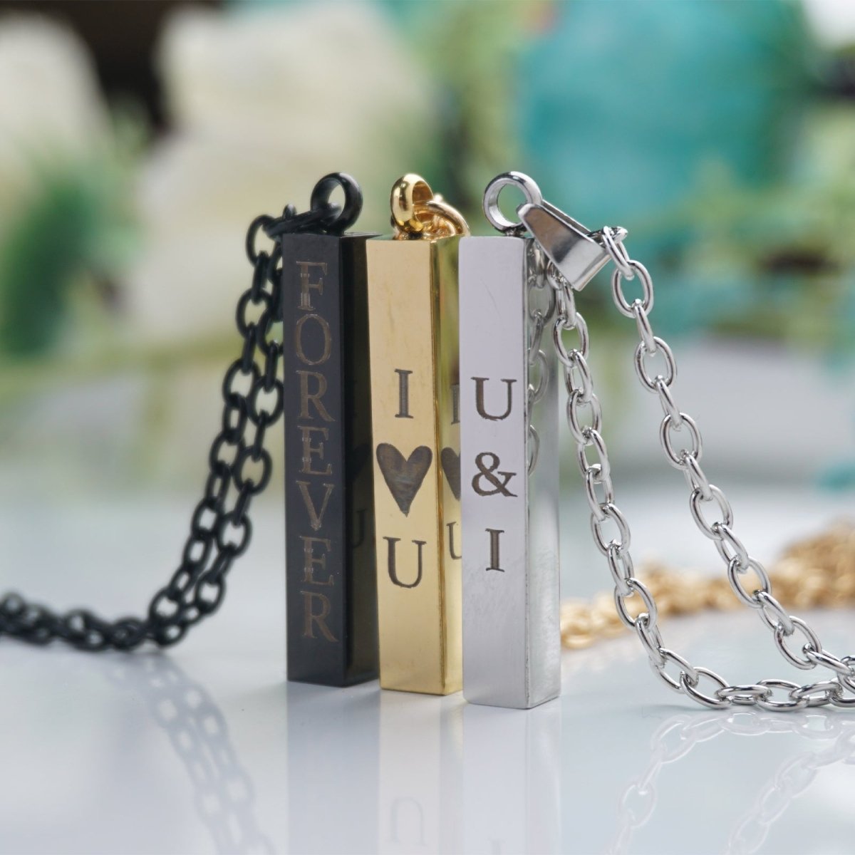 Personalized Engraved Bar Necklace - ACMER