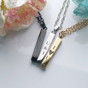 Personalized Engraved Bar Necklace - ACMER