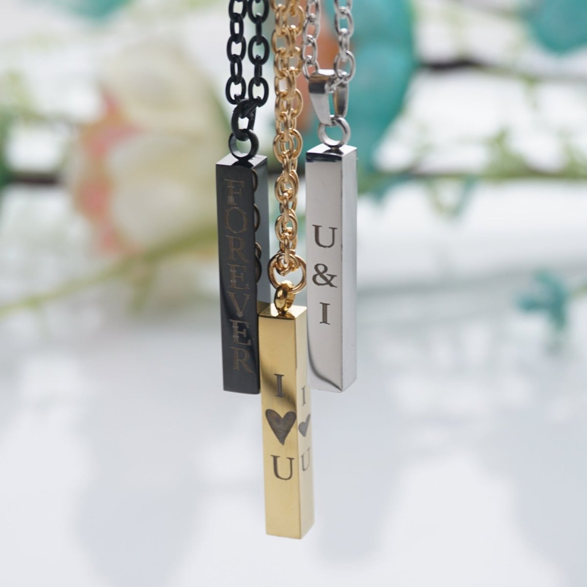 Personalized Engraved Bar Necklace - ACMER