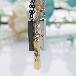 Personalized Engraved Bar Necklace - ACMER